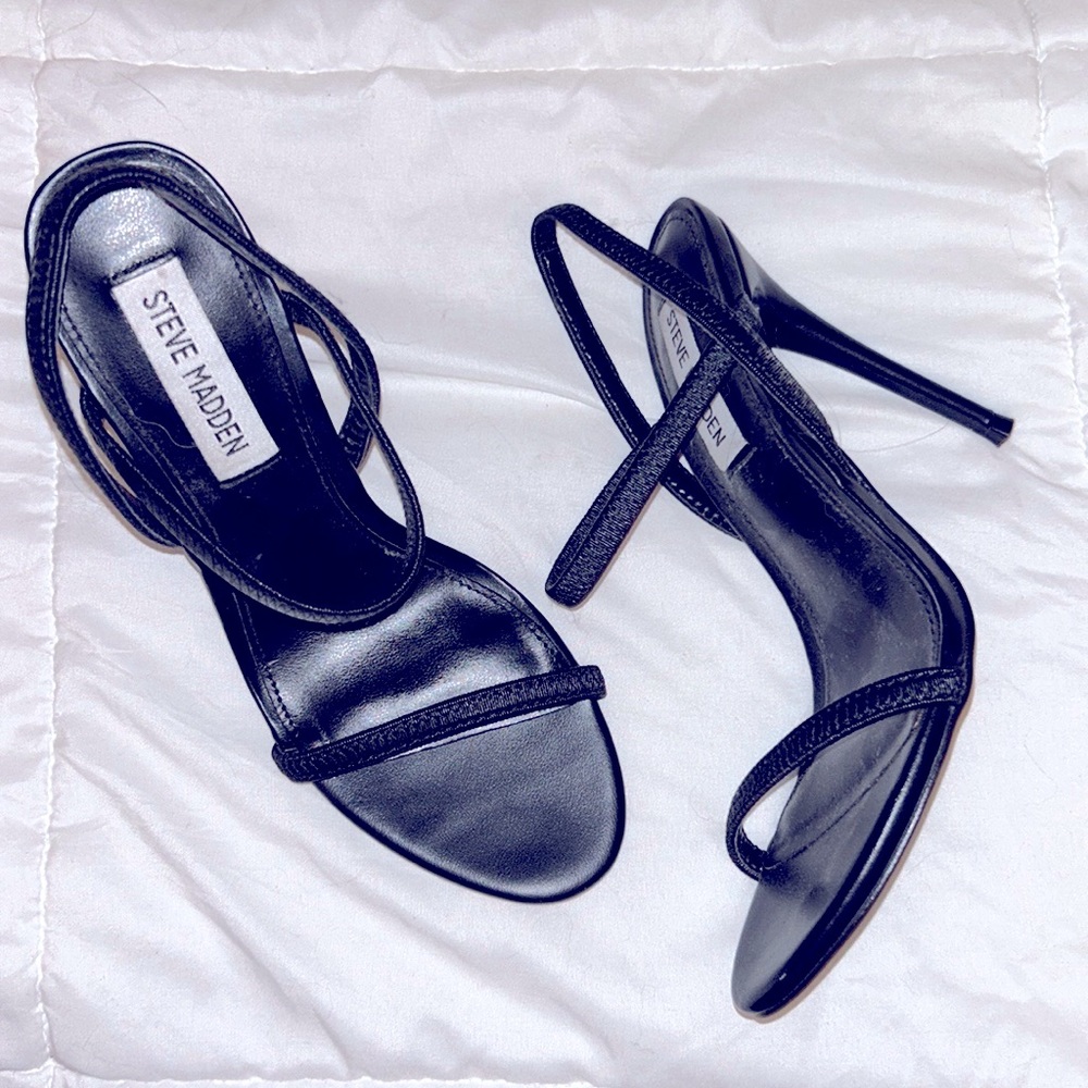 Black strappy heels
